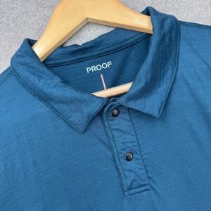 Proof 72-Hour Merino Polo Mens XL Blue Short Sleeve Performance Wool Huckberry